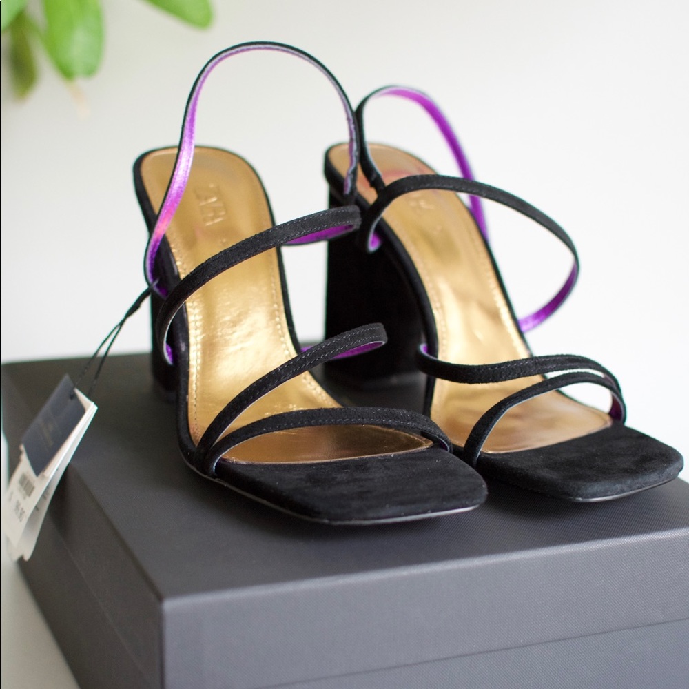 Zara High Heeled Strappy Sandals Size 9